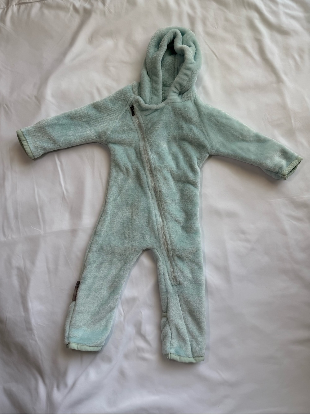 UGG Australia Infant Light Mint Green Fleece Hooded One-Piece Romper Bunting